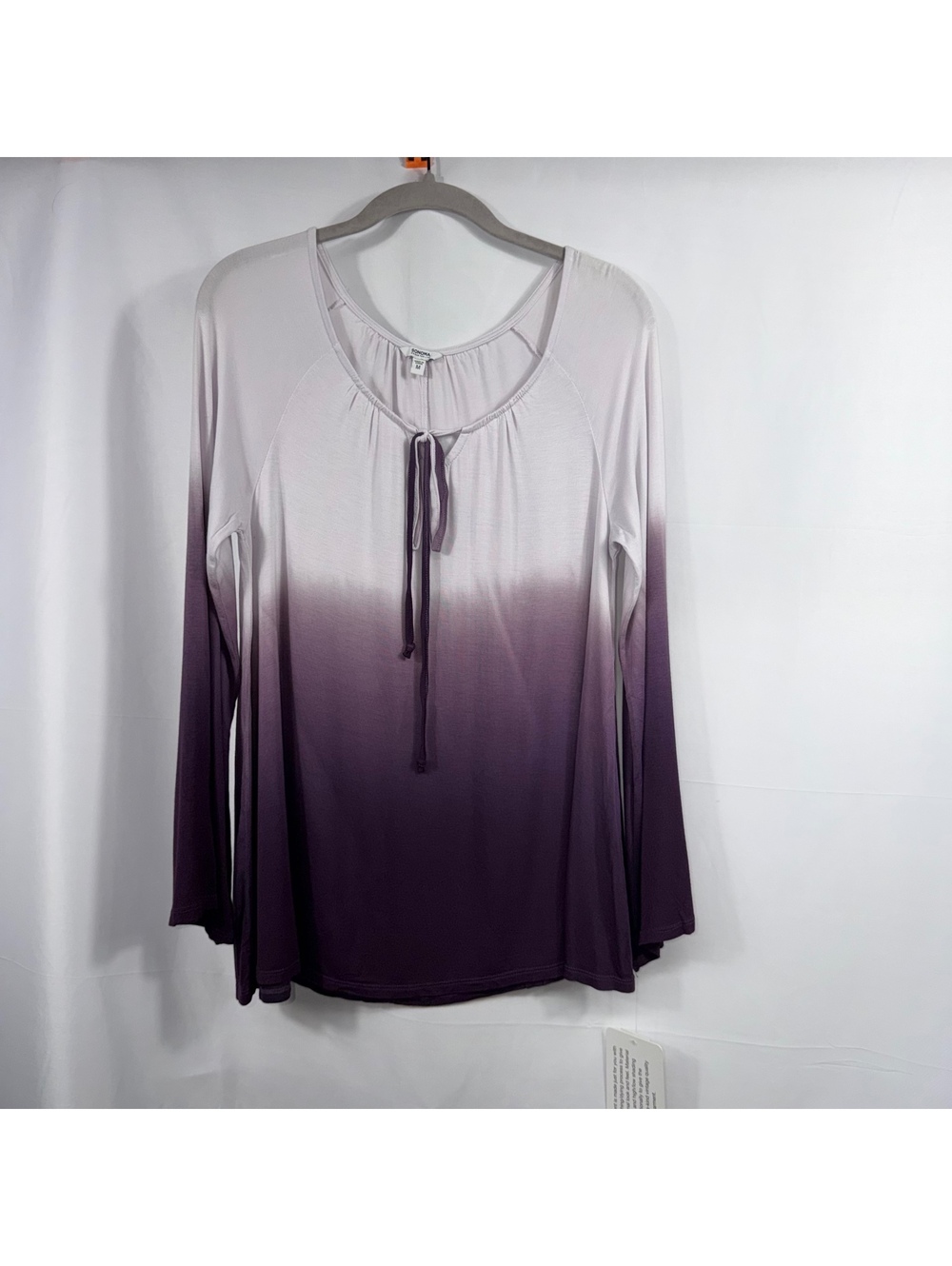 Sonoma Goods for Life Dip Dye Peasant Knit Top Womens Med NWT White Purple Ombre